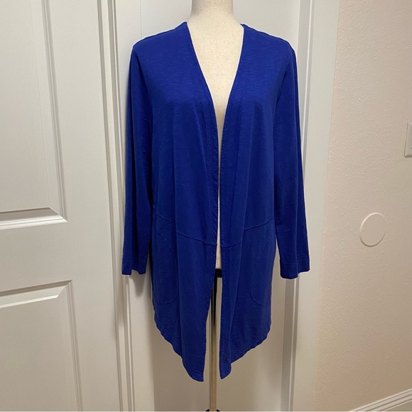 Chico's Sweaters - Chico's Open Front Blue Cardigan The Ultimate Tee Royal Cobalt Classic Modal XL